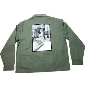 Vans Atiba Haze Military Overshirt Button Up Shirt Men Medium Green New with Tag